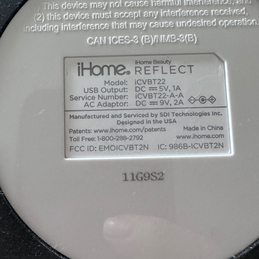 iHome White Lighted Makeup Mirror with Bluetooth - Picture 5 of 7